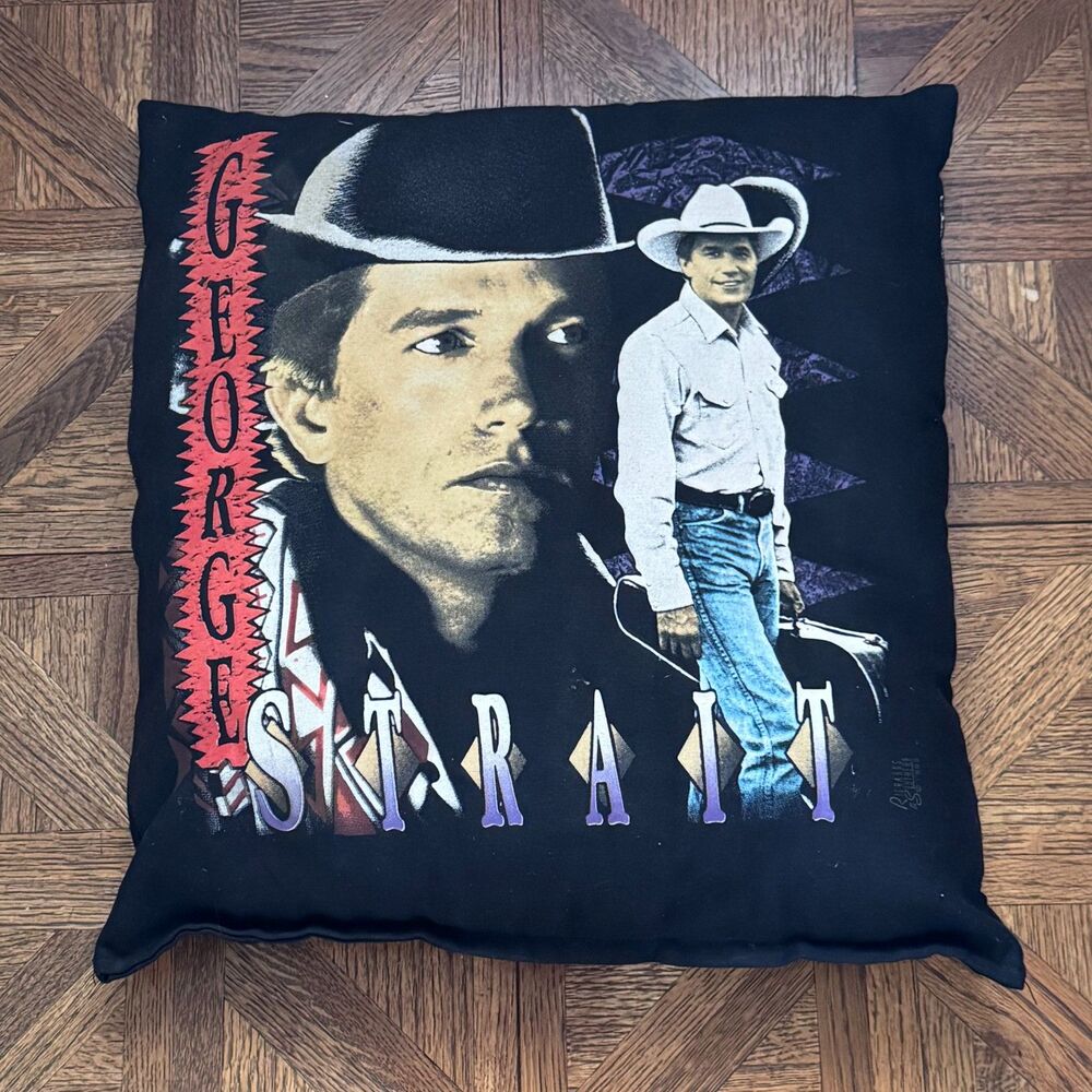 Vintage George Strait Throw Pillow